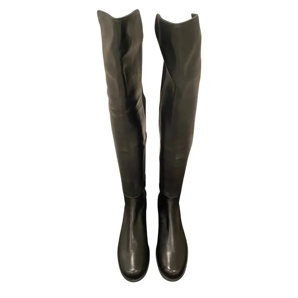 Stuart Weitzman 5050 Over The Knee Boots Pull On Grunge Leather Fall Casual 6B